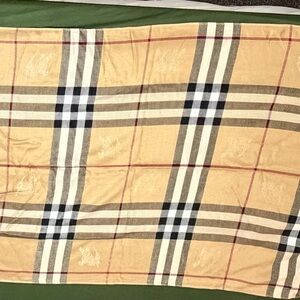 Source Unknown Beige Plaid Scarf